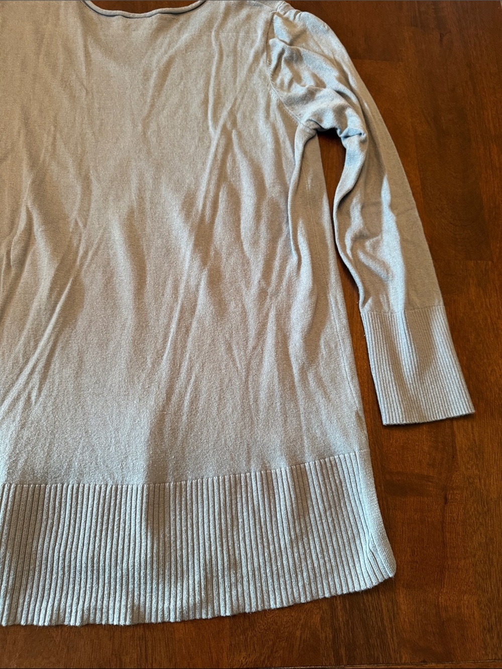 LOFT Outlet Light Blue V-Neck Lightweight Pullover Cotton Blend Sweater - Picture 8 of 8